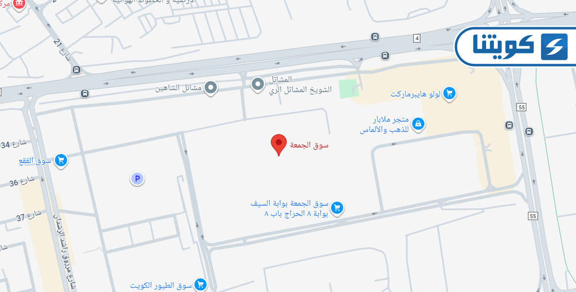 خريطة سوق الجمعة في الكويت