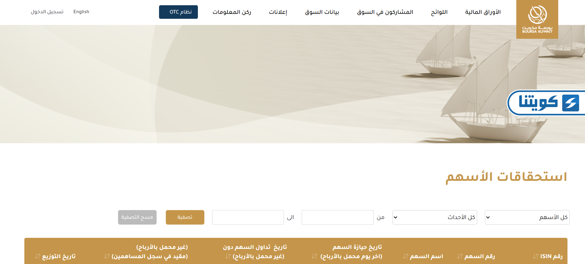 خطوات الاستعلام عن موعد توزيع أرباح شركة بورصة الكويت